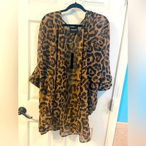 Leopard print kimono - oversized fit